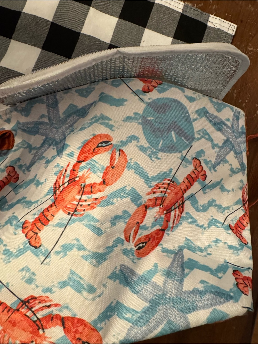 Cooler bag insulated Orange Lobster Print